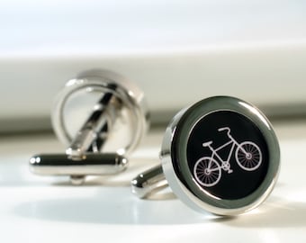 Bike Cufflinks Bicycle Gift for Grooms, Anniversary, Birthdays or Just Because