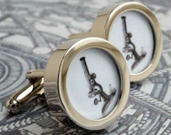 Microscope Cufflinks Victorian Science Accessories