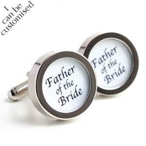 Custom Father of the Bride Cufflinks, Personalised Father of Bride Cufflinks, Personalized Wedding Cufflinks, Wedding Party Cufflinks, Gift