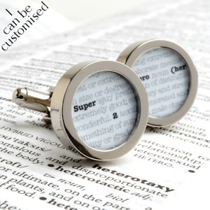 Super Hero Dictionary Manchetknopen voor de superheld in je leven, nieuwigheid manchetknopen cadeau voor mannen PC289