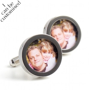 Photograph Cufflinks of Daddy and Daughter, Custom Cufflinks for Fathers and Grandfathers PC428