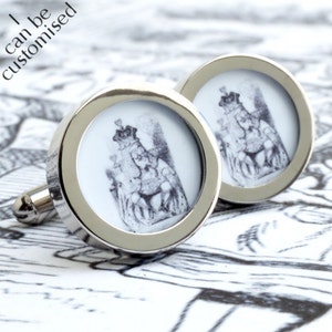 The King of Hearts Cufflinks from Alice in Wonderland for Romance, Weddings and Grooms image 1