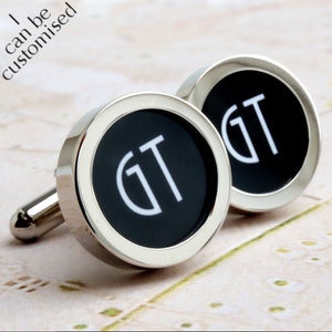 2 Initial Monogrammed Cufflinks Personalized Cufflinks PC554