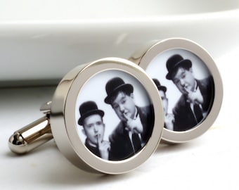 Laurel and Hardy Cufflinks Comedy Movie Legends PC359