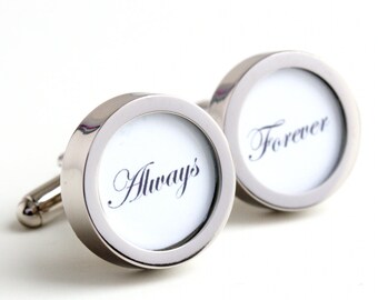 Always and Forever Wedding Cufflinks for Grooms and Someone Special PC233