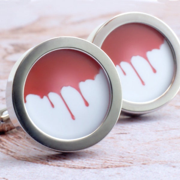 Halloween Cufflinks Dripping Blood Zombie Vampire Cufflinks PC067