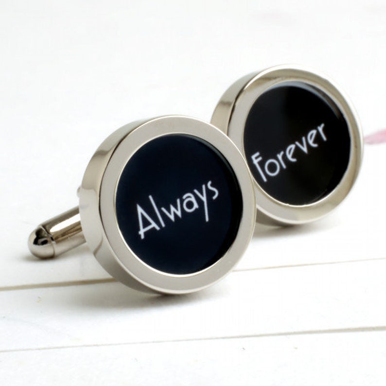 Always and Forever Cufflinks Romantic Gift for Groom or Someone Special PC233 image 4