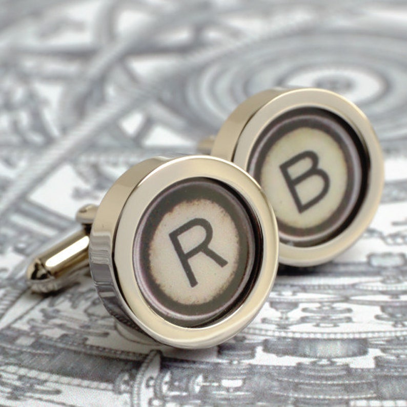 Vintage Typewriter Single Initial Monogrammed Cufflinks Etsy