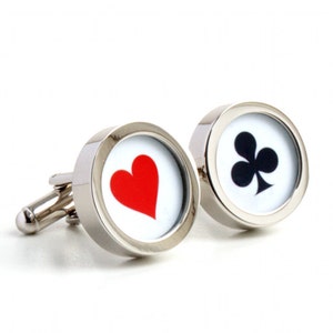 Poker Cufflinks, Choose Your Playing Card Suits PC383
