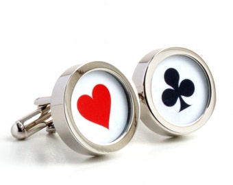 Poker Cufflinks, Choose Your Playing Card Suits PC383