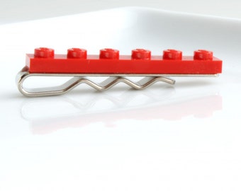 LEGO® Red Brick Tie Bar Rainbow of Colours Available Tie Clip Skinny, Tie Bar, LEGO® Gifts, LEGO® Graduation Gift, Groomsmen Gift,