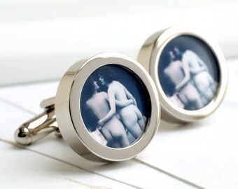 Naked Women Cufflinks Vintage 1920s Erotic Nude Cufflinks - Two Naked Girls Together PC350