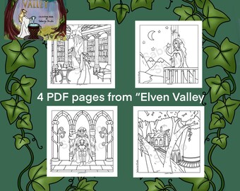 Páginas para colorear del Valle de los Elfos (PDF) - Set 2