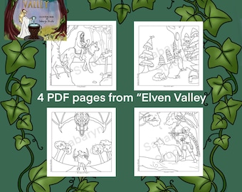 Páginas para colorear del Valle de los Elfos (PDF) - Conjunto 1