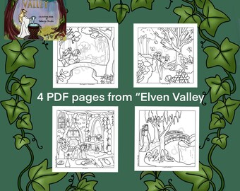 Páginas para colorear del Valle de los Elfos (PDF) - Set 3