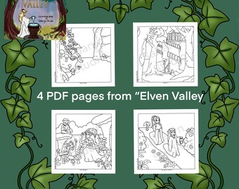Páginas para colorear del Valle de los Elfos (PDF) - Set 4