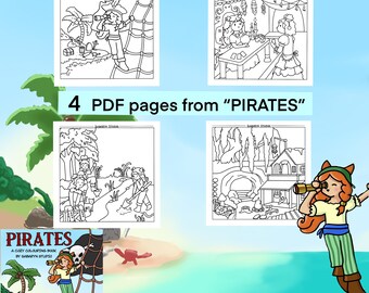 Páginas para colorear de PIRATAS en PDF - Set 2