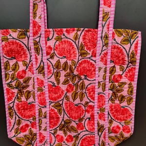 Indian Floral Tote Bag, Handel Bag, Comfortable Bag, Women Shoulder Bag, Cotton Shopping Bag, Travel Tote Bag, Shoulder Tote Bag