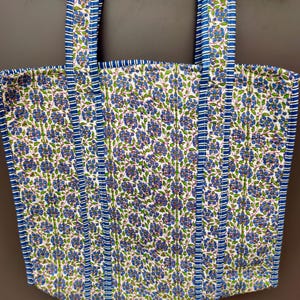 Indian Floral Tote Bag, Handel Bag, Comfortable Bag, Women Shoulder Bag, Cotton Shopping Bag, Travel Tote Bag, Shoulder Tote Bag