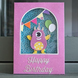Cartes d'anniversaire petit monstre handmade!