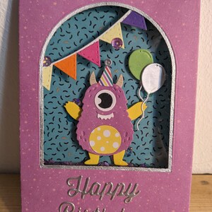 Cartes d'anniversaire petit monstre handmade!