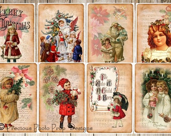 Junk Journal Digital Christmas Printable, Vintage Christmas Journaling Cards Digital Download, Digital Printable, Instant Download Scrapbook