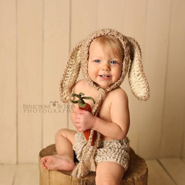 Bunny Hats, Floppy Ears Bunny, Newborn Bunny Hat, Baby Bunny Hat, Bunny Bonnet, Beige Bunny, Crochet Bunny Hats, Newborn Photo Prop, Easter