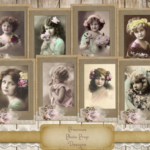 Vintage Kinderfotos druckbar für Junk Journals, Journal Postkarten, digital druckbare Scrapbook Planer, Viktorianisch Edwardian Ephemera