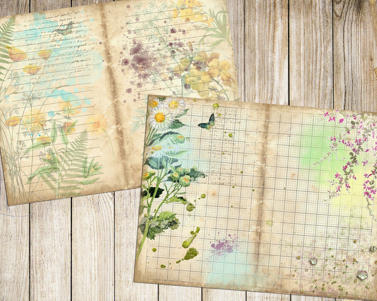 Botanical Spring Ephemera Kit Printable for Junk Journals, Vintage ...