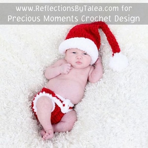 Santa Elf and Diaper Cover SET, Newborn Christmas Set, Baby Christmas Hat and Diaper Set, Christmas Crochet Newborn Baby PHOTO PROP