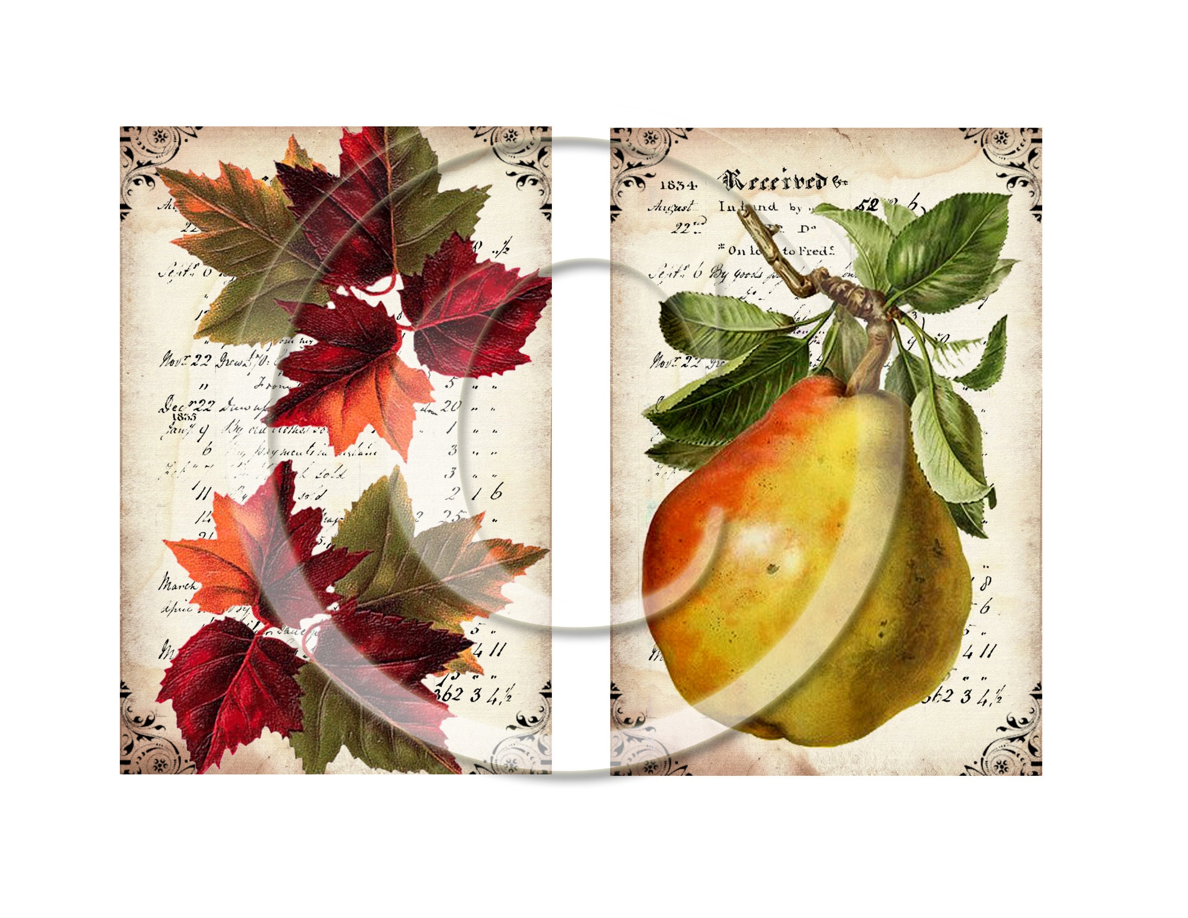 Printable Junk Journal Vintage Fall Ephemera Cards, Digital Autumn ...
