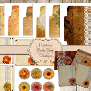 Digital Envelopes Vintage Fall Printable Kit for Junk Journals Planners Scrapbooks, Autumn Ephemera Kit Envelopes and Note Cards, Journaling