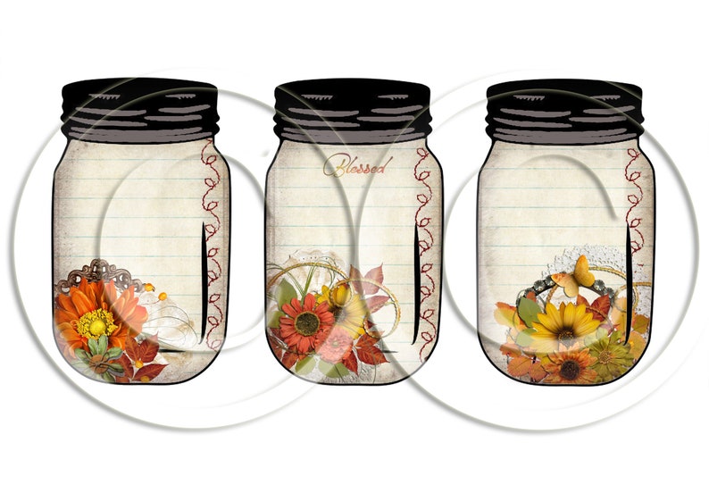 Printable Junk Journal Kit Vintage Fall Lined Cards and Mason - Etsy