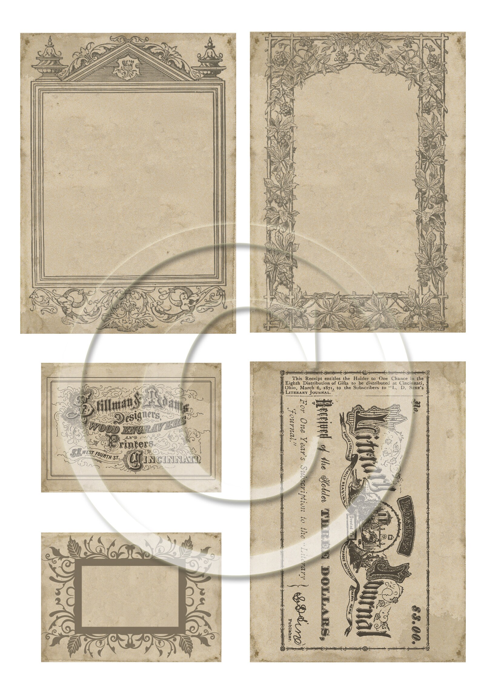 Vintage Ephemera Kit Printable for Junk Journals, Journal Cards Tags ...