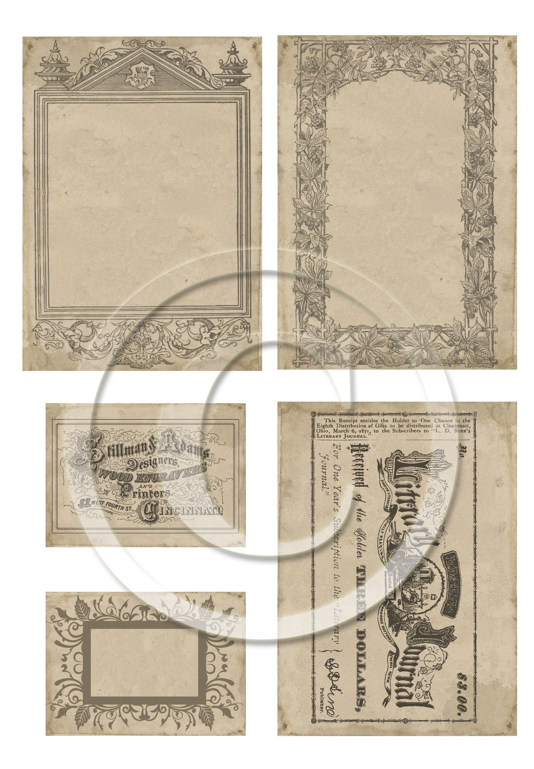 Vintage Ephemera Kit Printable for Junk Journals, Journal Cards Tags ...