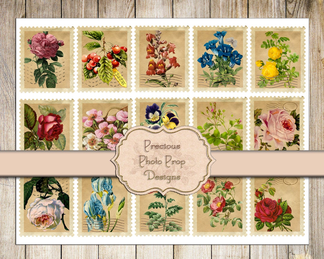 Vintage Ephemera Printable for Junk Journals, Vintage Postal Stamps ...