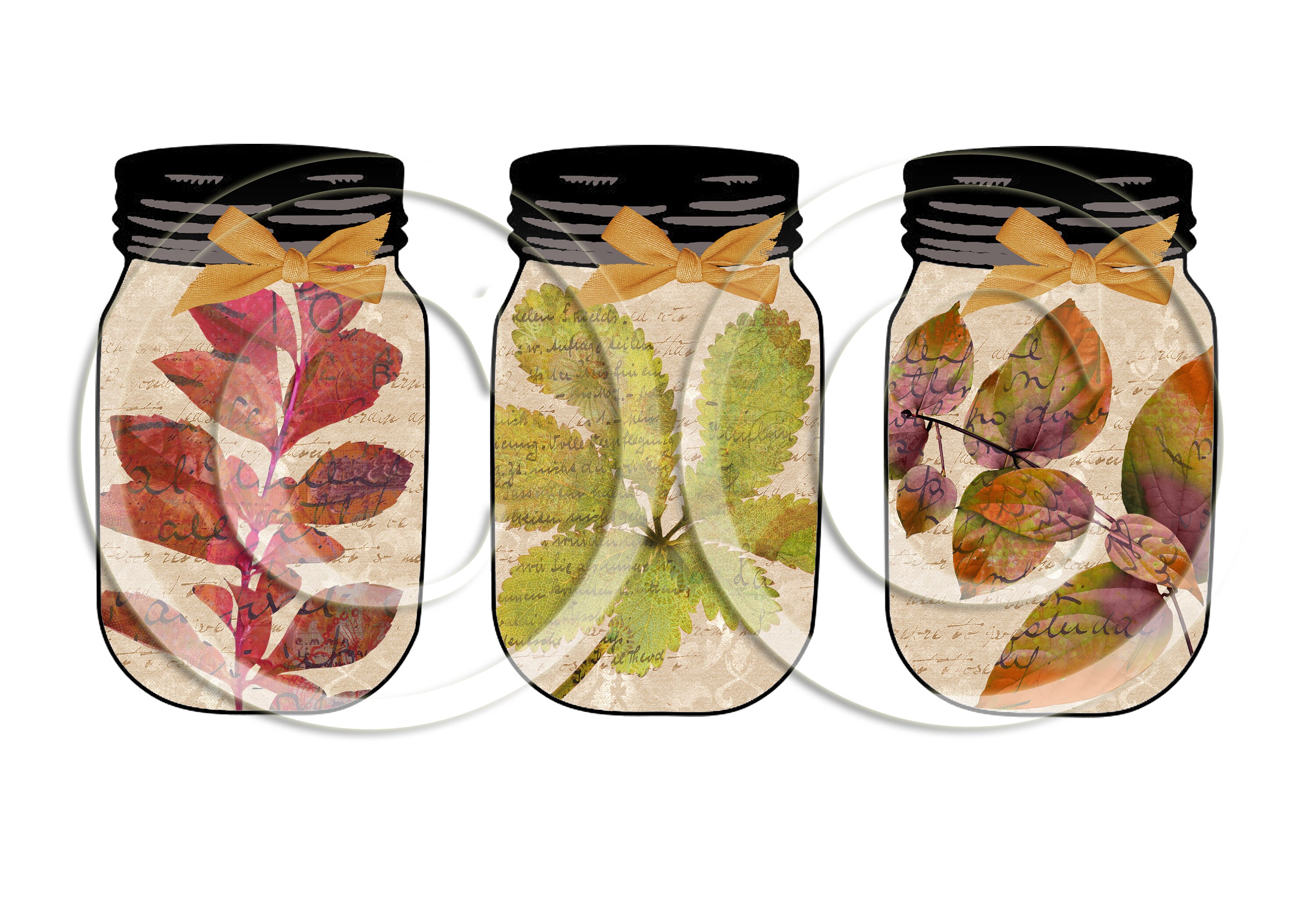 Printable Junk Journal Kit Vintage Fall Mason Jars, Digital Autumn ...