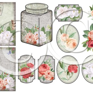 Spring Garden Ephemera Kit Printable for Junk Journals, Vintage Roses ...