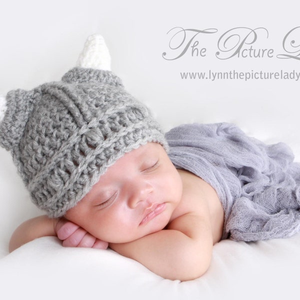 Baby Warrior Hat, Newborn Viking Hat, Baby Hat, Crochet Viking Hat, Newborn Photo Prop