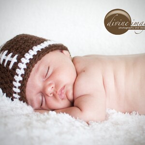 Newborn Football Hat, Baby Football, Crochet Football, Infant Hat, Newborn Photo Prop, Hat for Babies, Sports Fan image 2