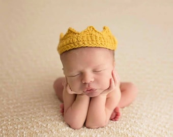 Newborn Crown, Crochet Crown, Baby Crown, Newborn Girl Crown, Newborn Boy Crown, Newborn Photo Prop, Prince, Princess, Pink, Blue