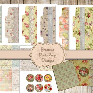 Digital Envelopes Vintage Floral Printable Kit for Junk Journals Planners Scrapbooks, Ephemera Kit Envelopes and Note Cards, Country Shabby