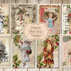 Christmas Digital Download, Junk Journal Digital Christmas Cards, Vintage Images for Journal, Digital Printable, Instant Download Scrapbook