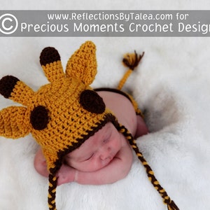 Newborn Giraffe Hat and Diaper Cover with Tail, Baby Giraffe Set, Baby Crochet Unique Photo Prop image 5