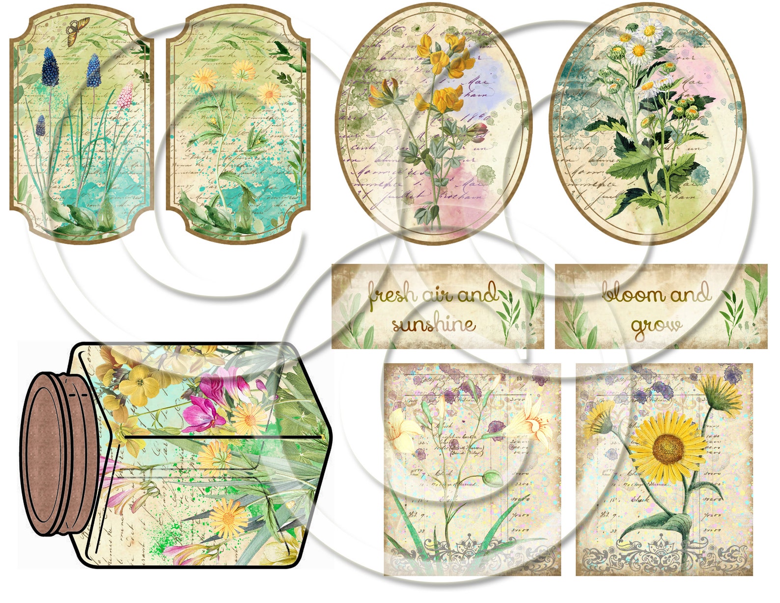 Botanical Spring Ephemera Kit Printable for Junk Journals, Vintage ...