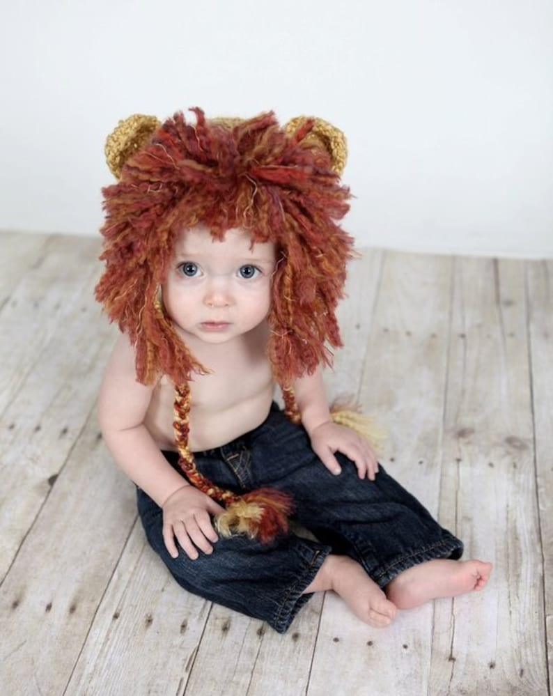 Baby Lion Hat, Newborn Lion Hat, Crochet Baby Hat, Newborn Photo Prop, Crochet Photo Prop image 1