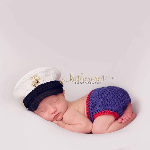 Baby Marine Corps Hat and Diaper Cover set Baby US Marine Hat Etsy