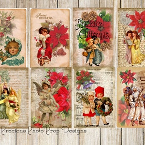 Vintage Christmas Journaling Cards - Digital Download, Junk Journal Digital Christmas Cards, Digital Printable, Instant Download Scrapbook