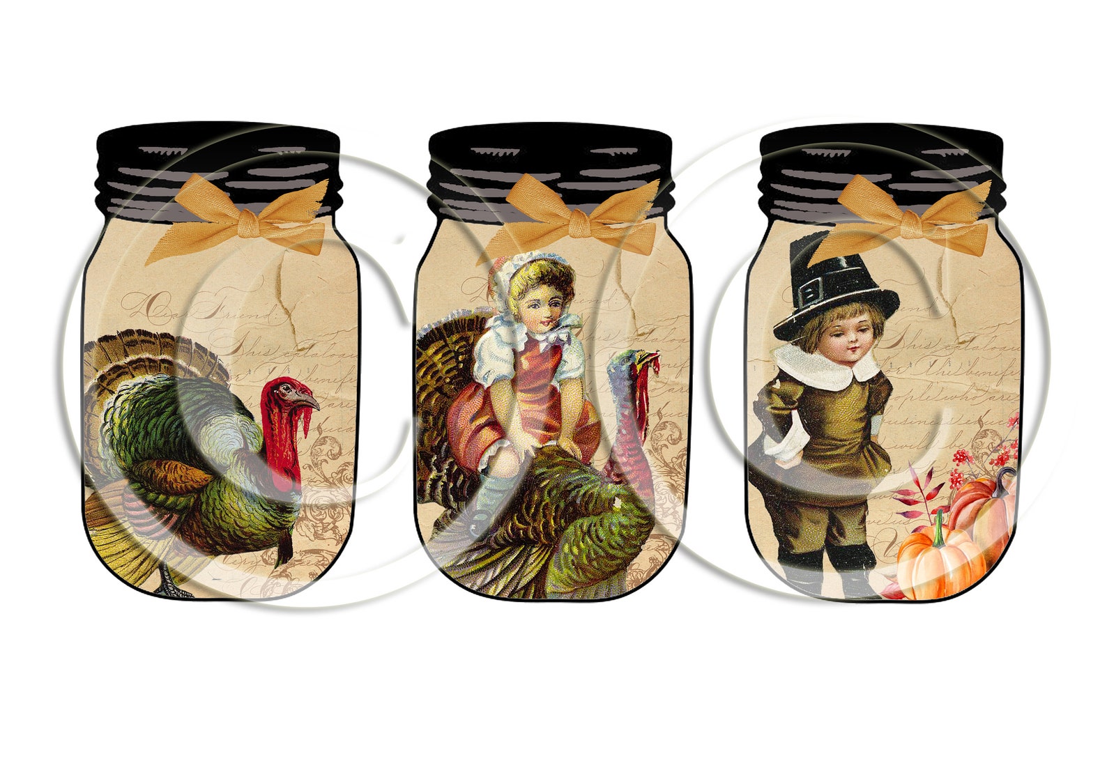 Printable Junk Journal Kit Vintage Fall Mason Jars, Digital Autumn ...