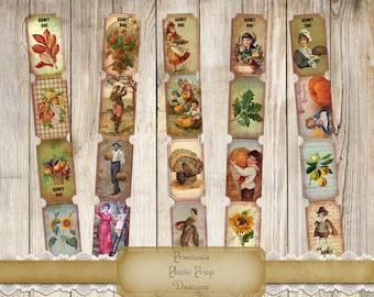 Vintage Fall Tickets Ephemera Printable for Junk Journals Planers and Scrapbooks, Autumn Pumpkins Leaves Sunflower Thanksgiving Tickets